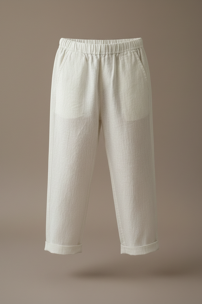 Pantalon Blanc 59e8 - Beige Lin - vue 3