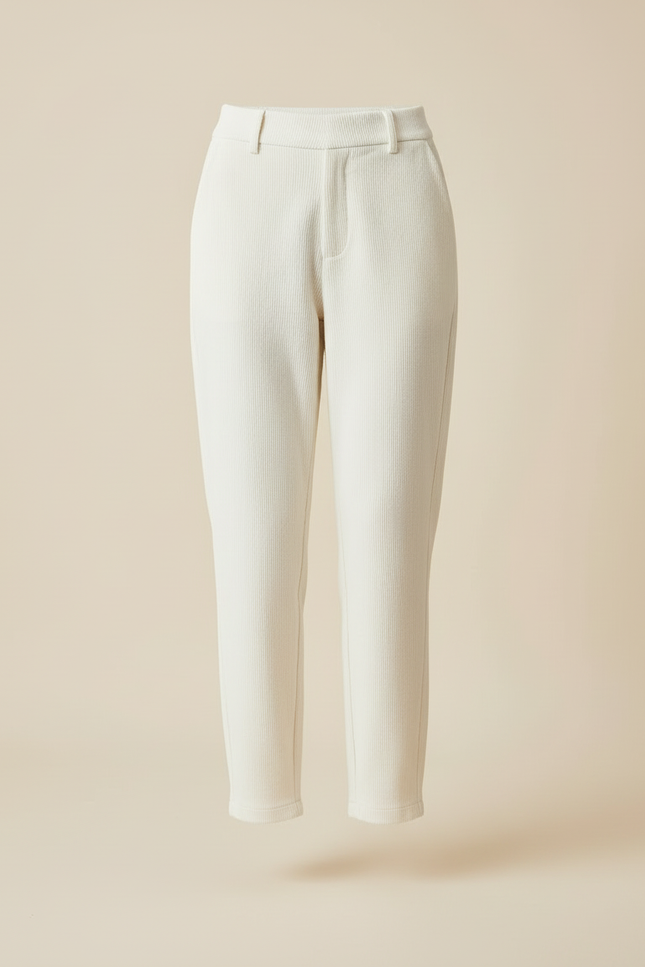 Pantalon Velours Femme Blanc - Cordé - vue 3