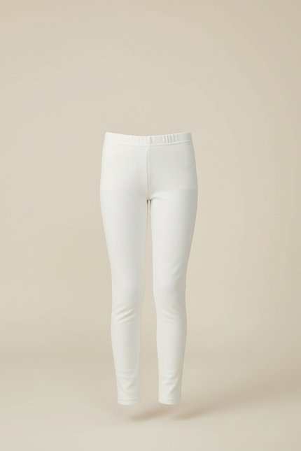 Pantalon Blanc Ajusté Chaud Épais Fille - Molleton - vue 3