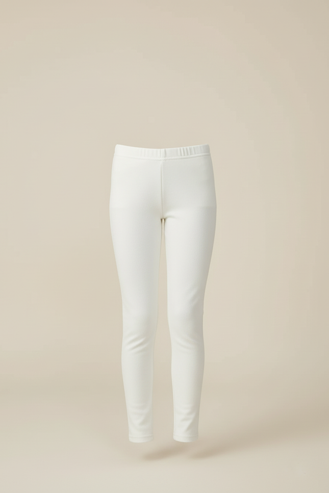 Pantalon Blanc Ajusté Chaud Épais Fille - Molleton - vue 3