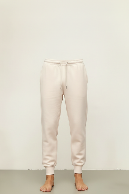 Pantalon Blanc Molletonné Confortable Jogging Homme Estonie - Beige - vue 3