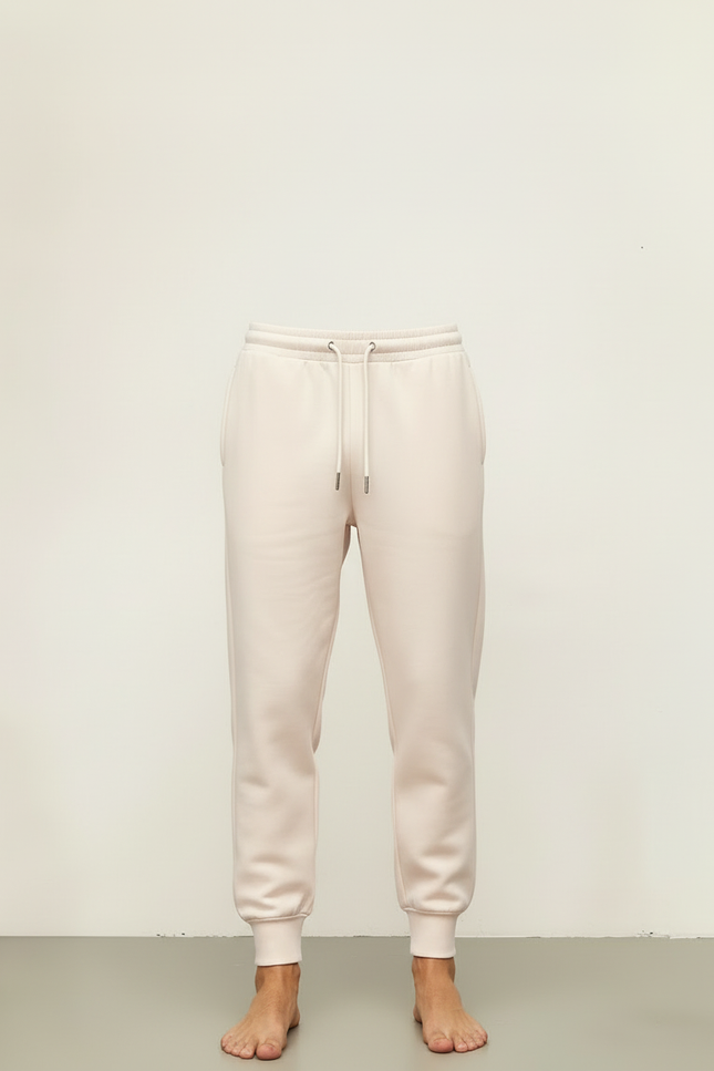 Pantalon Blanc Molletonné Confortable Jogging Homme Estonie - Beige - vue 3