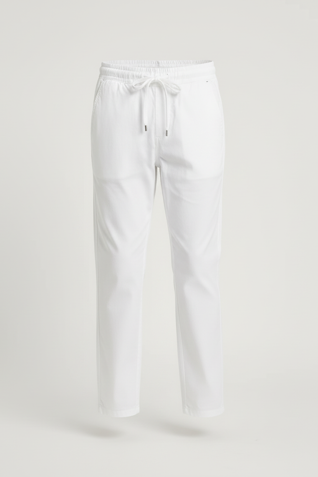 Pantalon Blanc Coton Ample Décontracté Enfant Cordon - vue 3