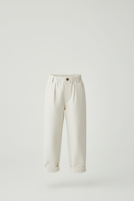 Pantalon Blanc En Coton - Beige - vue 3