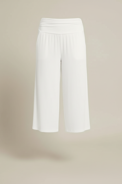 Pantalon Blanc Ample Fluide Décontracté Été - Viscose - vue 3
