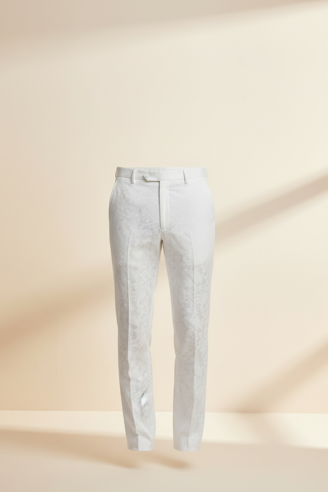 Pantalon Blanc Homme Mariage - Satin - vue 3