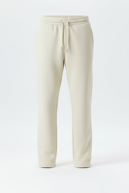 Pantalon Blanc Molletonné Confortable Décontracté Sport - Beige - vue 3