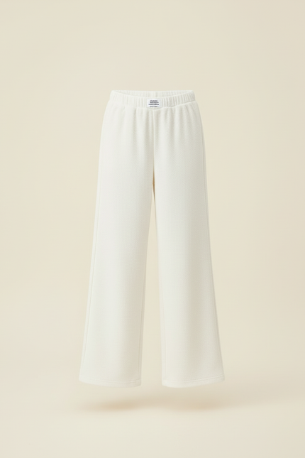 Pantalon Blanc Molletonné Ample Décontracté Enfant Fille - vue 3