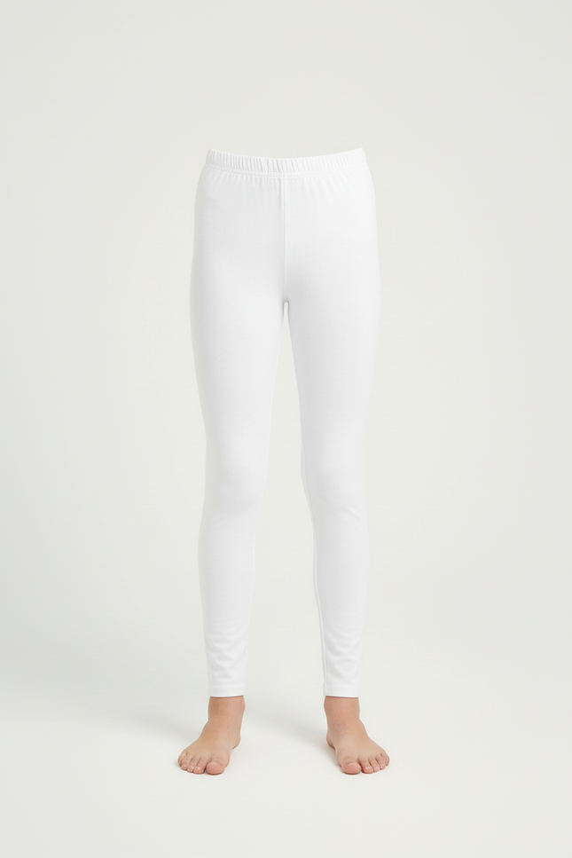 Pantalon Blanc Moulant Confortable Élastique Sport Enfant - Polyester - vue 3