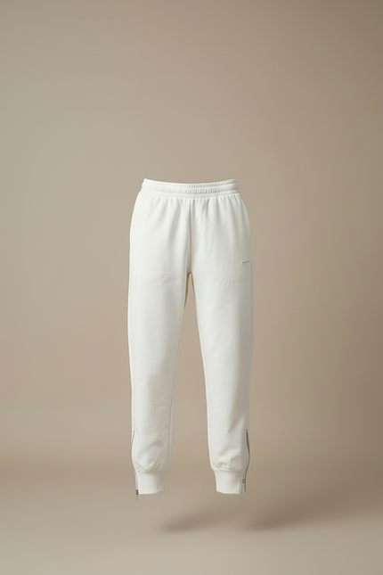 Pantalon Blanc Jogging - Molleton - vue 3