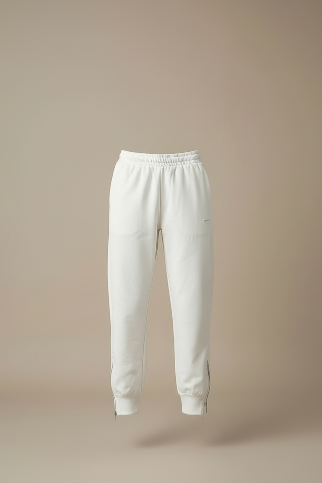 Pantalon Blanc Jogging - Molleton - vue 3