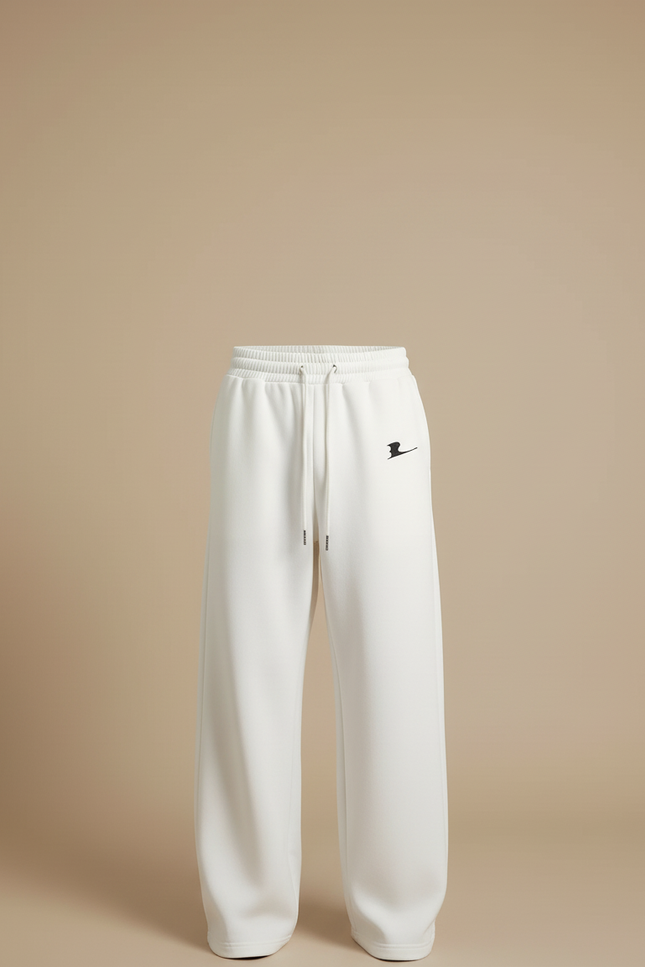 Pantalon Blanc Ample Molletonné Décontracté Homme Logo - vue 3