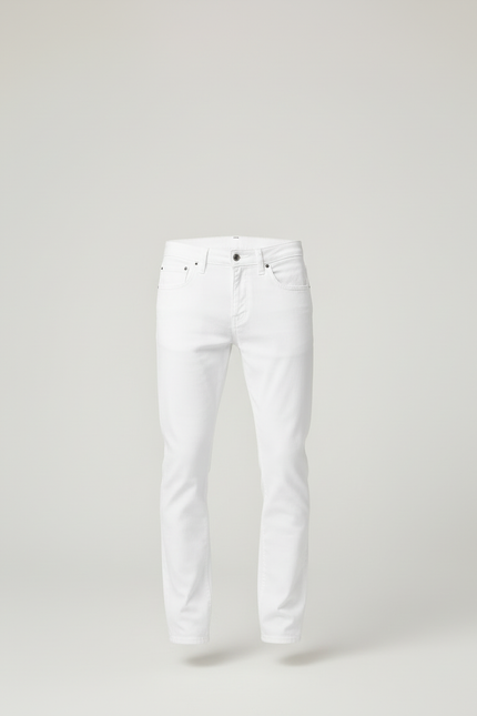 Pantalon Blanc Coton Slim Homme Classique Stretch - Jean - vue 3