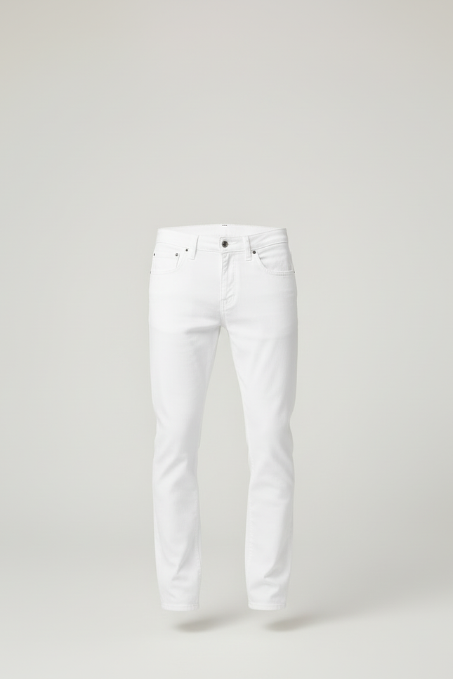 Pantalon Blanc Coton Slim Homme Classique Stretch - Jean - vue 3