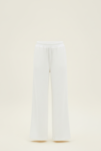 Pantalon Blanc Côtelé Ample Décontracté Enfant - vue 3