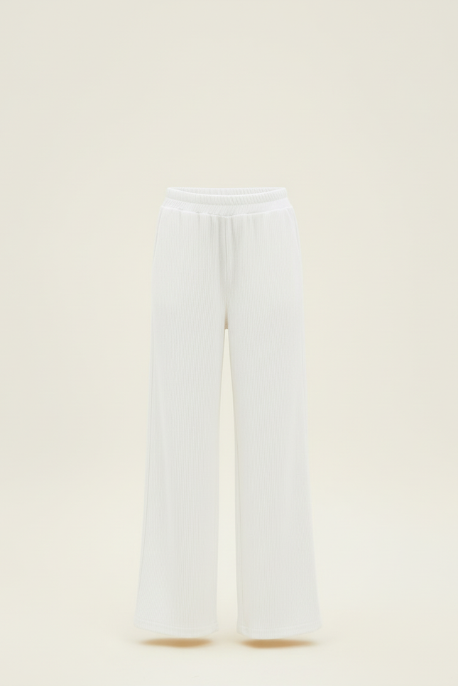 Pantalon Blanc Côtelé Ample Décontracté Enfant - vue 3