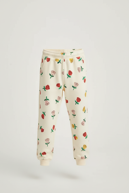 Pantalon Blanc Et Rose - Beige Molleton - vue 3