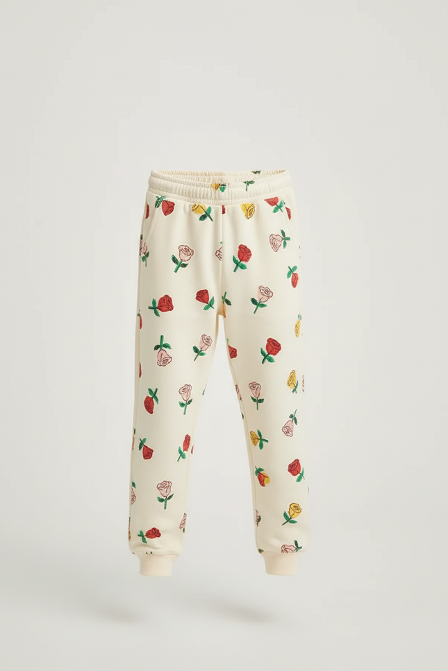 Pantalon Blanc Et Rose - Beige Molleton - vue 3