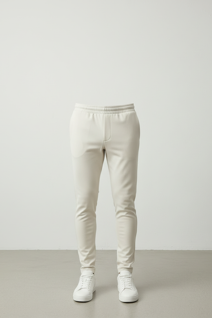 Pantalon Blanc Homme Slim Côtelé Réfléchissant Décontracté - Polyester - vue 3