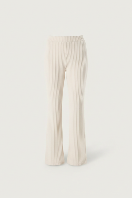 Pantalon Stretch Blanc Femme - Beige Maille - vue 3
