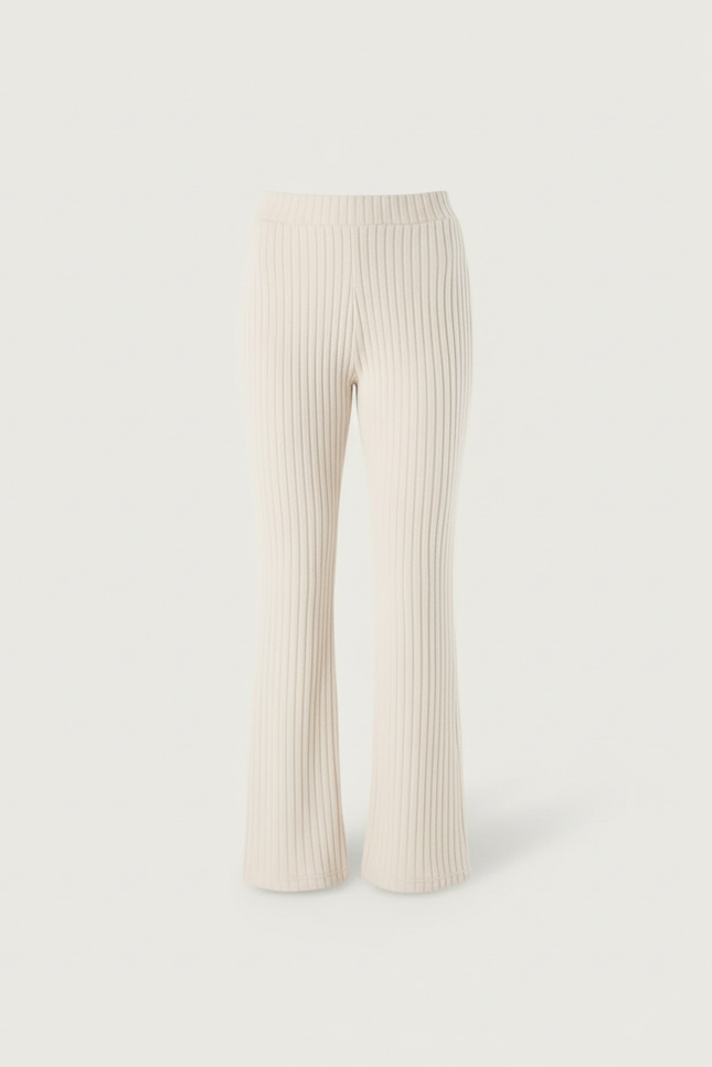 Pantalon Stretch Blanc Femme - Beige Maille - vue 3