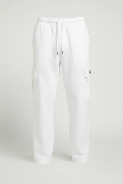 Pantalon Blanc Cargo Molletonné Homme Décontracté - vue 3
