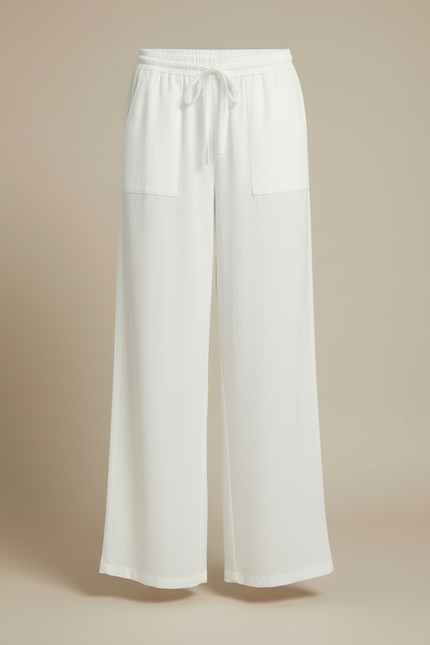 Pantalon Blanc Palazzo - Lin - vue 3
