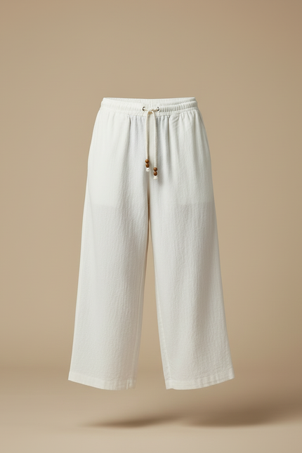 Pantalon Blanc Ample Décontracté Coton Homme Léger - Lin - vue 3
