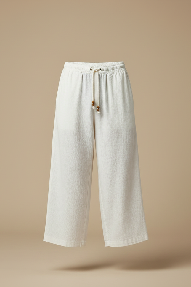 Pantalon Blanc Ample Décontracté Coton Homme Léger - Lin - vue 3