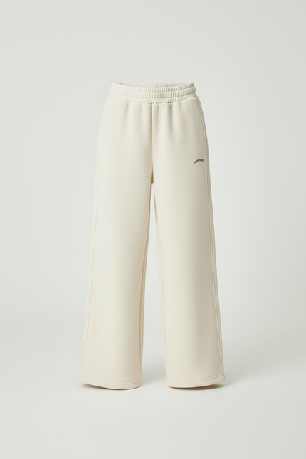 Pantalon Blanc Ample Molletonné Enfant Décontracté - Beige - vue 3