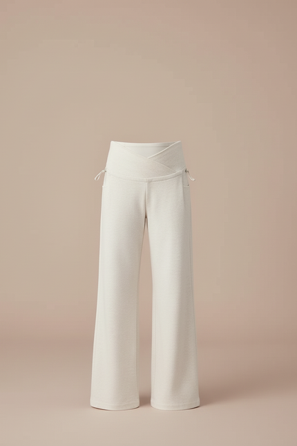 Pantalon Blanc Ample Décontracté Confortable Cordon Fille - Molleton - vue 3
