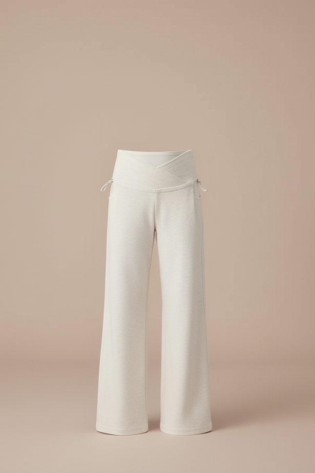 Pantalon Blanc Ample Décontracté Confortable Cordon Fille - Molleton - vue 3