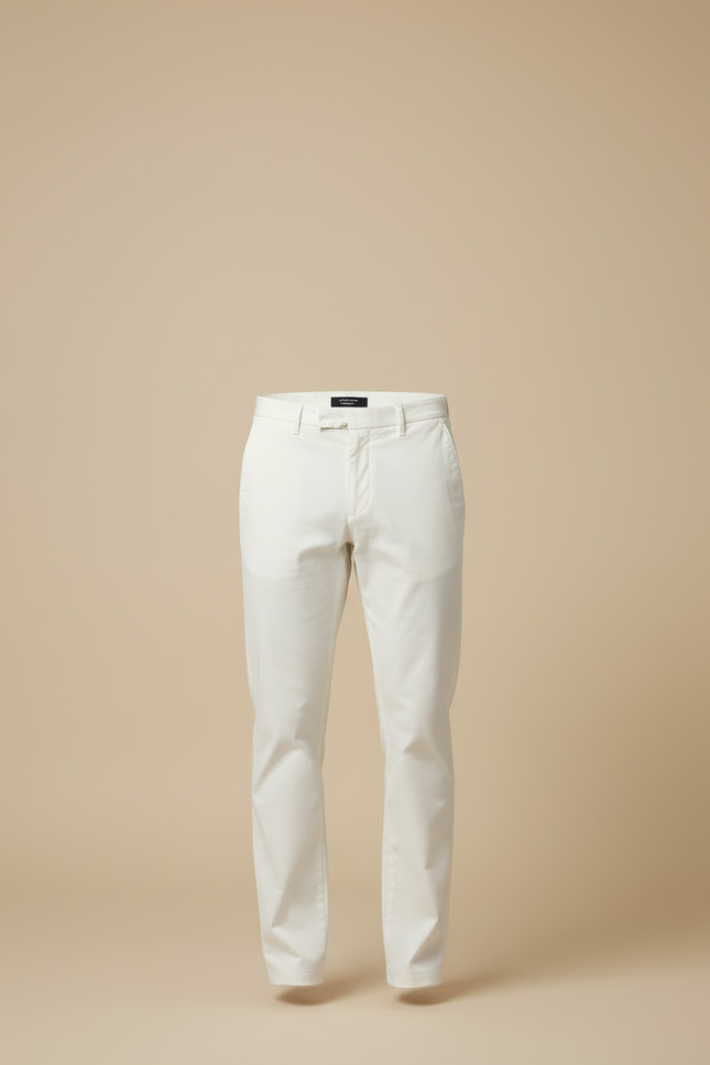 Pantalon Blanc Homme, Slim, Coton, Casual, Élégant - vue 3