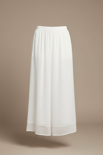 Pantalon Blanc Fluide Ample Chiffon Décontracté Léger - Polyester - vue 3