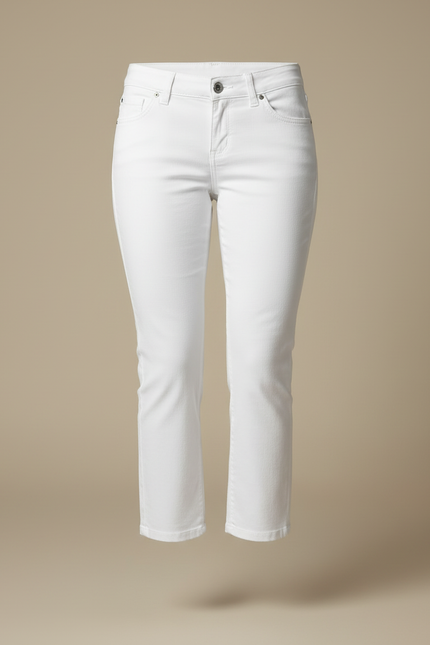 Pantalon Corsaire Femme Blanc - Jean - vue 3