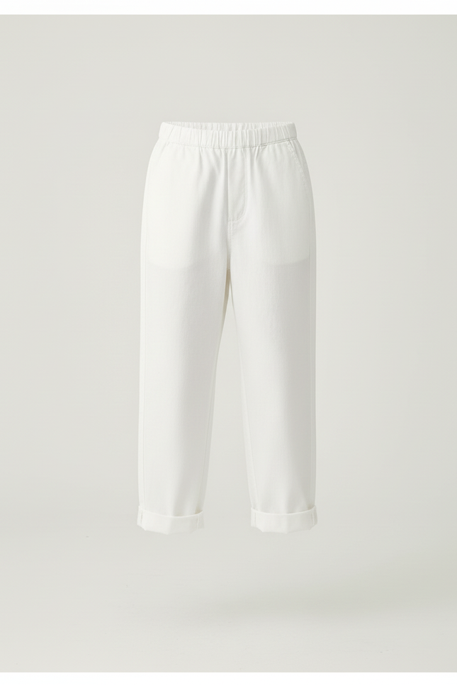 Pantalon Blanc Confortable Ample Décontracté Enfant - Coton - vue 3