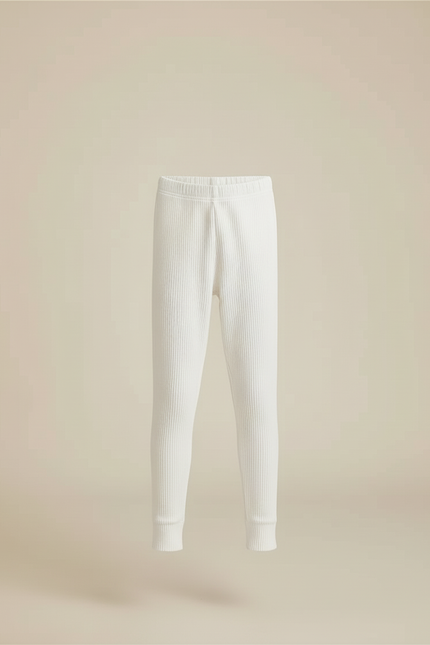Pantalon Blanc Côtelé Enfant Confortable Rayé - Maille - vue 3