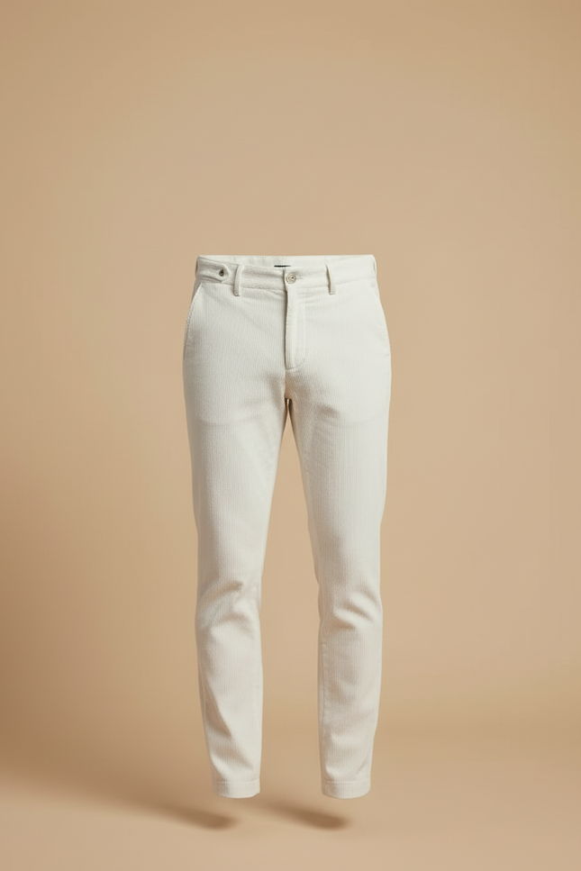 Pantalon Blanc Beige Homme - Cordé - vue 3