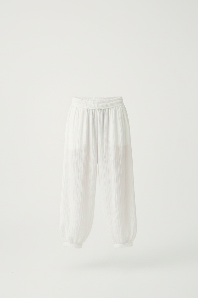 Pantalon Blanc Ample Léger Confortable Enfant - Lin - vue 3