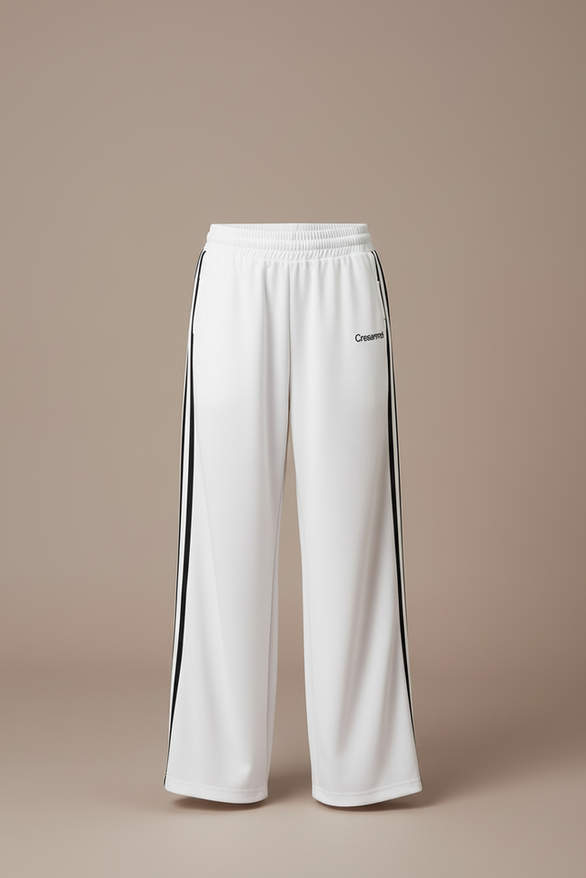 Pantalon Blanc Sport Adolescent Ample Décontracté Rayures - Polyester - vue 3