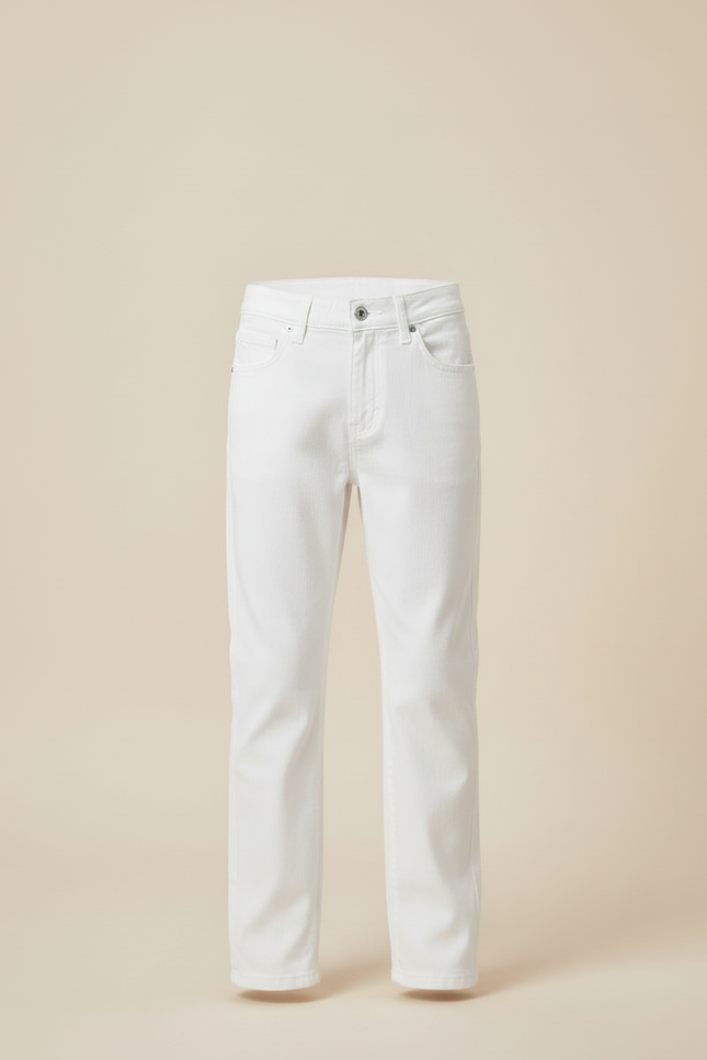 Pantalon Blanc Coton Droit Garçon Décontracté - vue 3