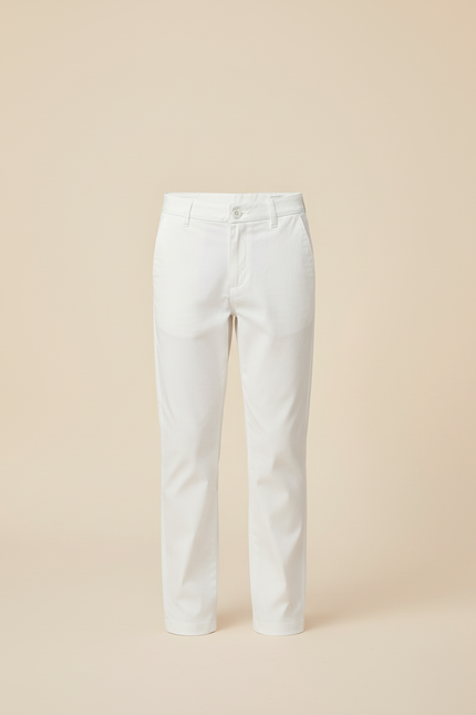 Pantalon Blanc Droit Coton Élégant Garçon - vue 3