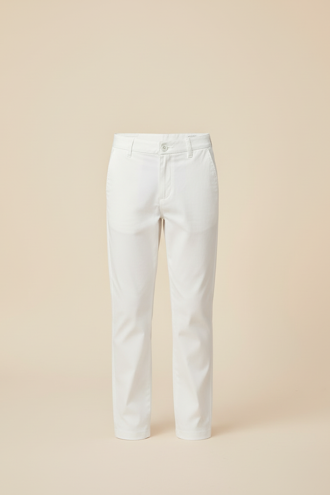 Pantalon Blanc Droit Coton Élégant Garçon - vue 3