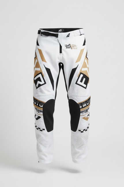 Pantalon Blanc Motocross Homme Racing Gold - Polyester - vue 3