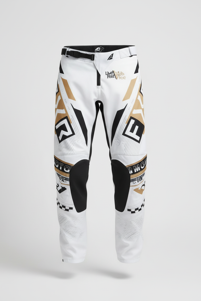 Pantalon Blanc Motocross Homme Racing Gold - Polyester - vue 3