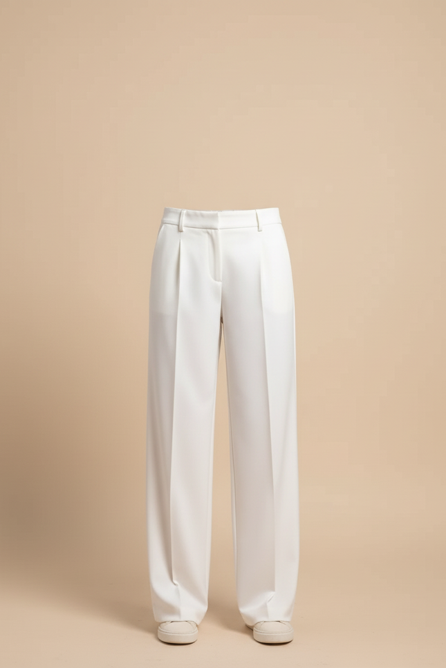 Pantalon Blanc Droit Ample Élégant Fille - Satin - vue 3