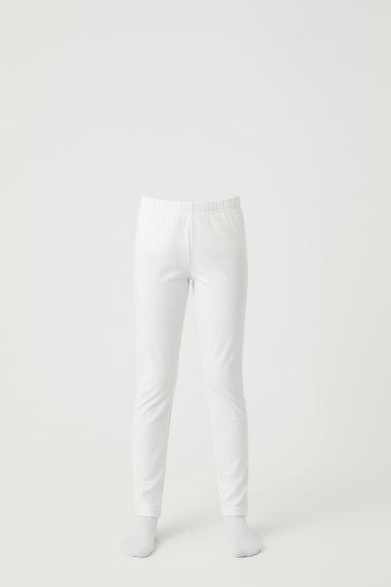 Pantalon Blanc Fille Slim Élastique Confortable Uni - Polyester - vue 2