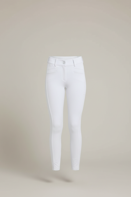 Pantalon Blanc Équestre Fille Slim Silicone - Polyester - vue 3