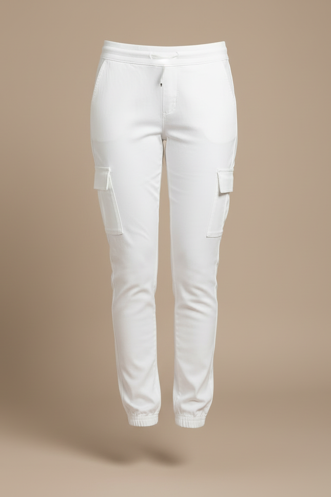 Pantalon Cargo Militaire Blanc - Coton - vue 3