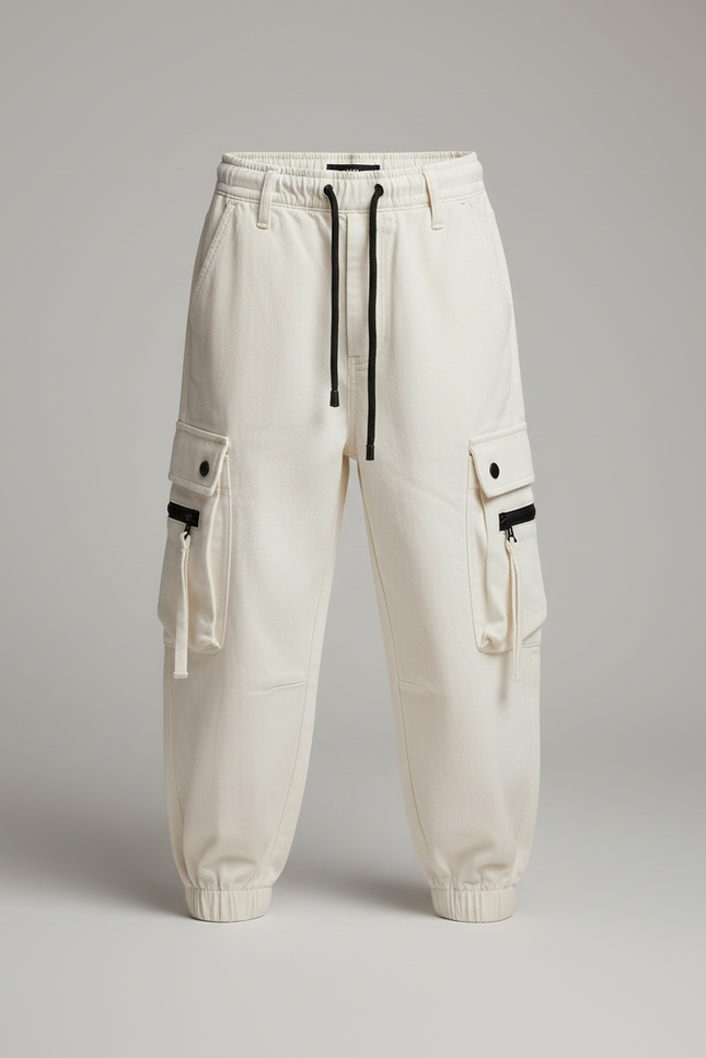 Pantalon Cargo Blanc Garcon - Toile - vue 3